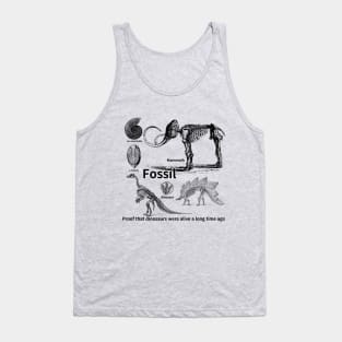 fossil, Proof that dinosaurs were alive a long time ago, dinosaur, an ammonite, a trilobite Tank Top